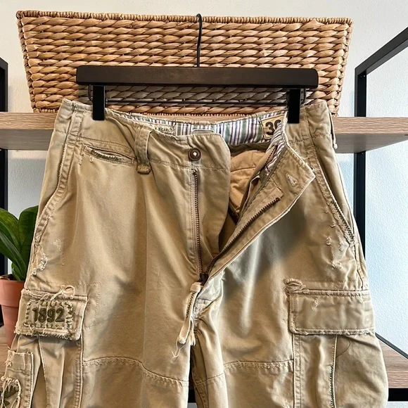 Abercrombie & Fitch Heavy Fatigues Factory Distressed Cargo Shorts w/Pockets, 30 - Picture 5 of 9